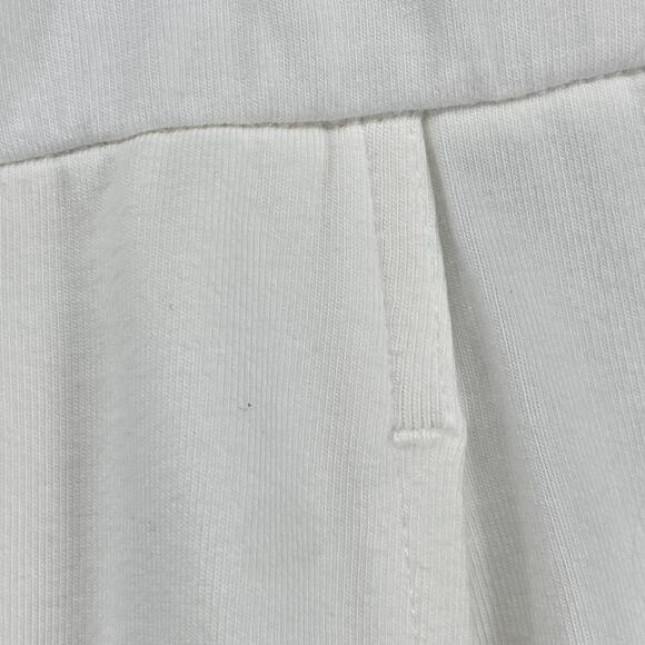 EILEEN FISHER Pants L Stretch Organic Cotton Jersey Carrot Tapered Ankle White - Picture 5 of 13